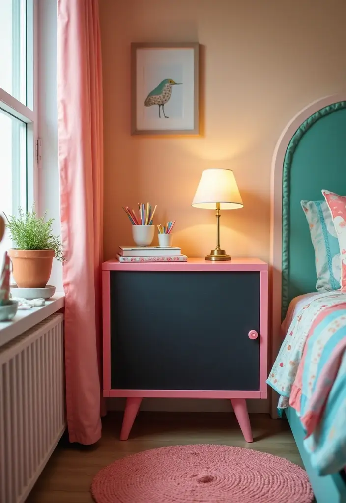 30+ DIY Nightstand Projects You’ll Want in Your Bedroom 27 30+ DIY Nightstand Projects You’ll Want in Your Bedroom - 27. Nightstand with Chalkboard Surface