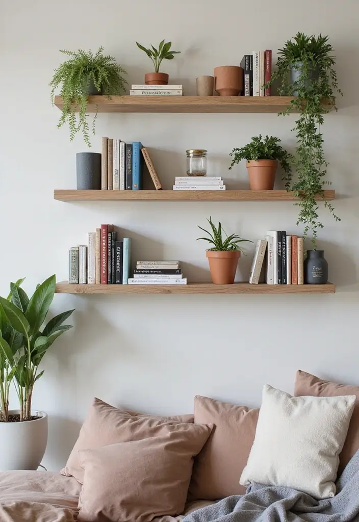 30+ DIY Organization Ideas to Simplify Your Home - 1. Floating Shelves for Smart Storage