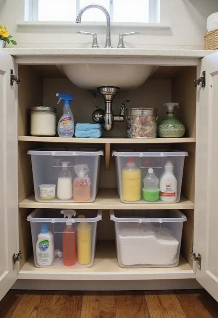 30+ DIY Organization Ideas to Simplify Your Home - 13. Under Sink Organizer