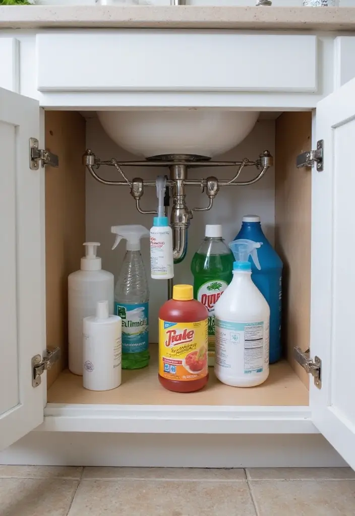 30+ DIY Organization Ideas to Simplify Your Home - 22. Tension Rods for Under-Sink Areas