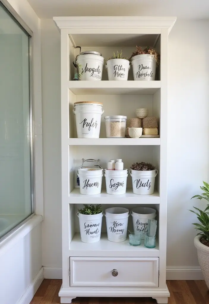 30+ DIY Organization Ideas to Simplify Your Home - 28. Bucket Organizer for the Bathroom