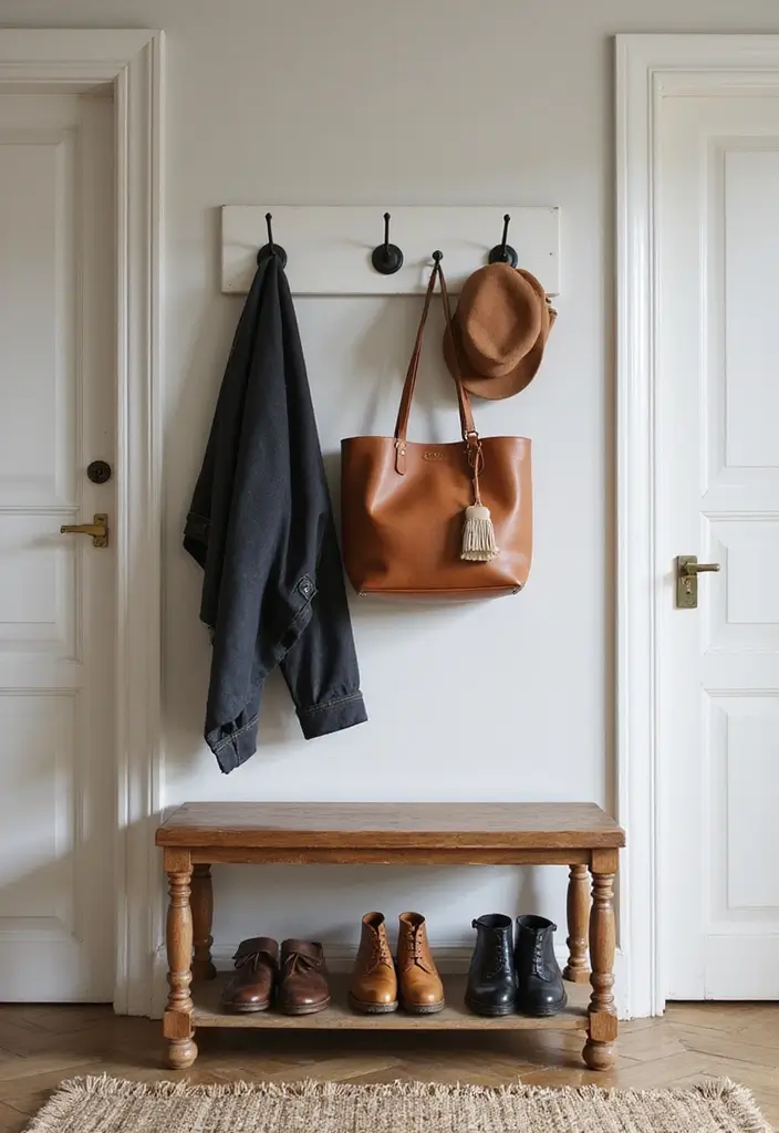 30+ DIY Organization Ideas to Simplify Your Home - 7. Wall-Mounted Hooks