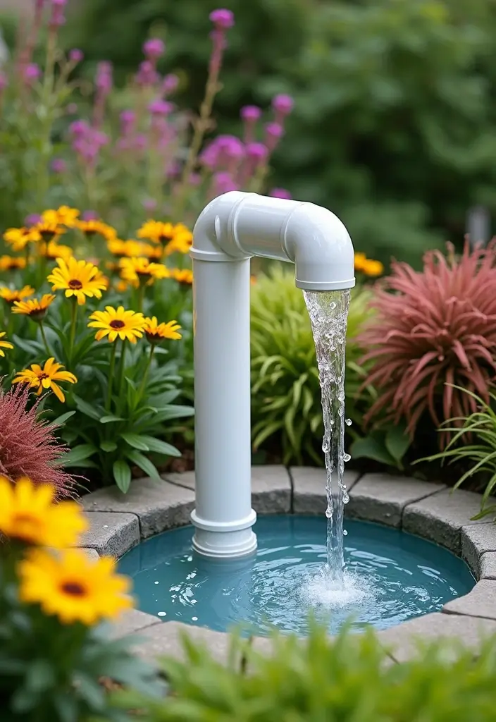 30+ Fountain DIY Projects That Add Zen to Your Garden - 15. Creative PVC Pipe Fountain