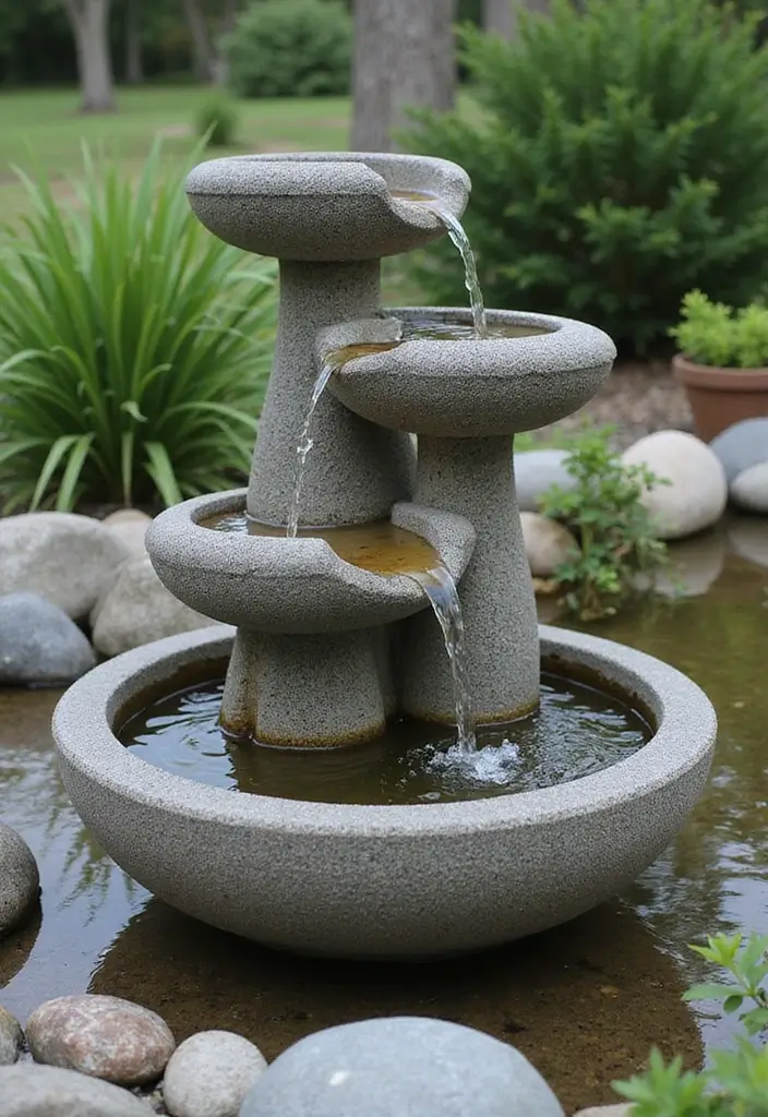 30+ Fountain DIY Projects That Add Zen to Your Garden - 3. Concrete Zen Fountain