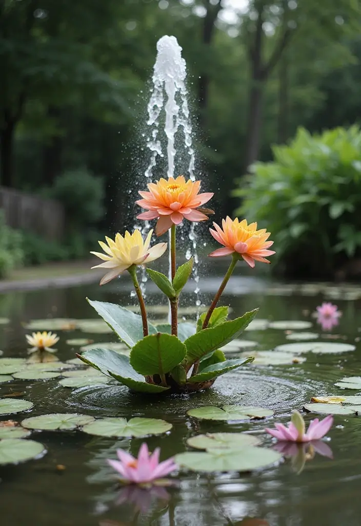 30+ Fountain DIY Projects That Add Zen to Your Garden - 30. Floating Flower Fountain