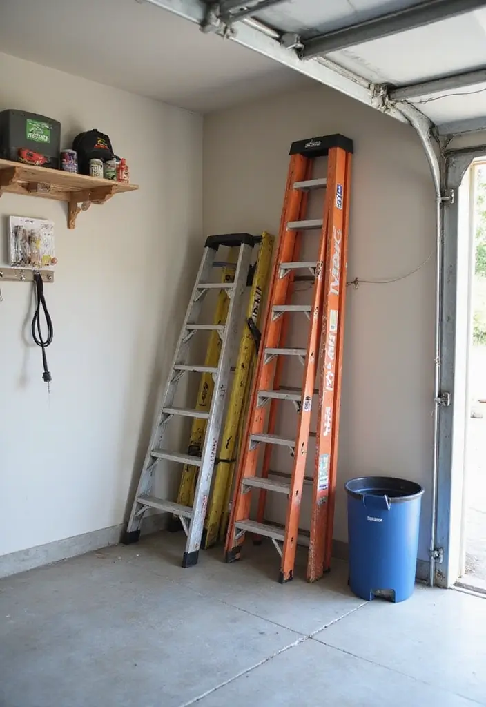 30+ Garage Organization Ideas DIY for a Clutter-Free Life - 10. DIY Ladder Storage