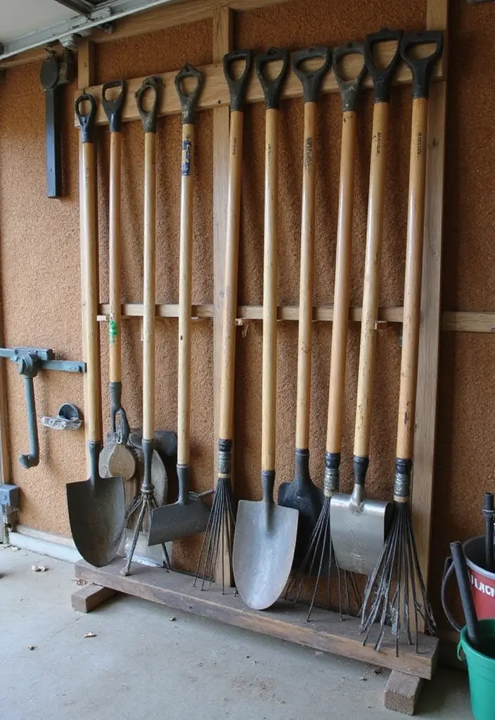 30+ Garage Organization Ideas DIY for a Clutter-Free Life - 15. Long-handled Tool Rack