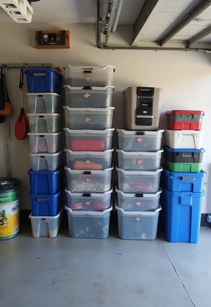30+ Garage Organization Ideas DIY for a Clutter-Free Life - 16. Stackable Bins