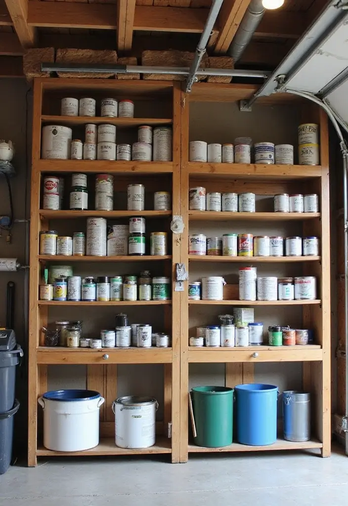 30+ Garage Organization Ideas DIY for a Clutter-Free Life - 18. Eco-Friendly Paint Storage