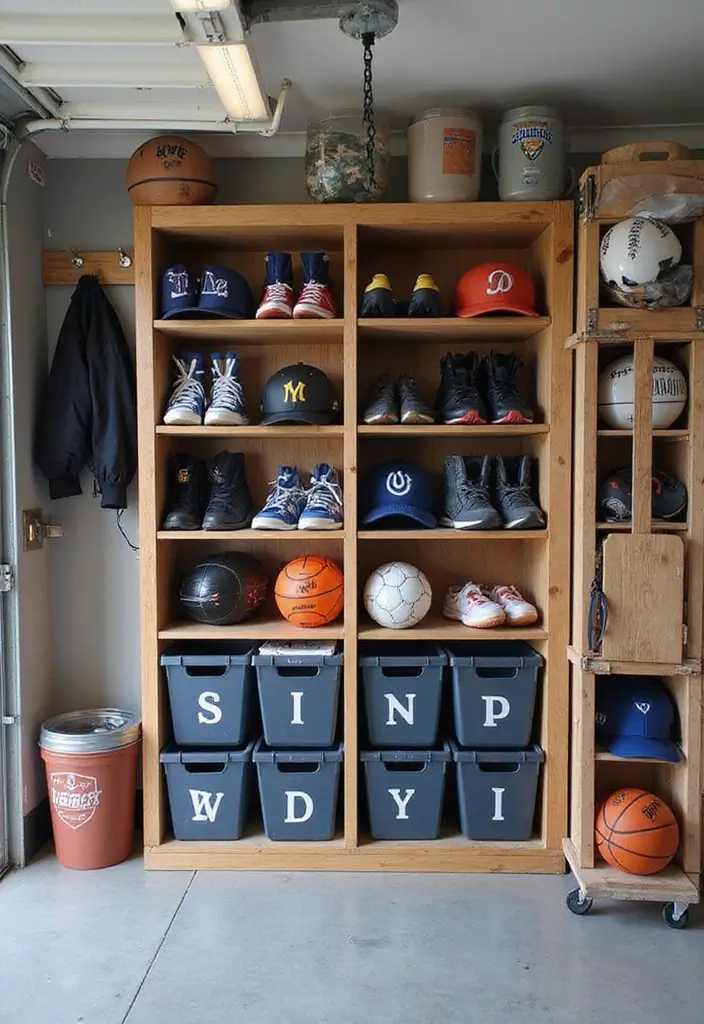 30+ Garage Organization Ideas DIY for a Clutter-Free Life - 19. Personalized Family Sports Storage