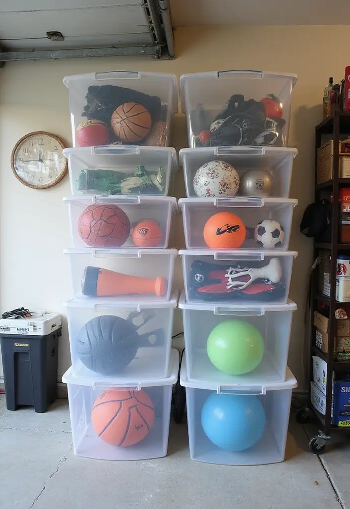 30+ Garage Organization Ideas DIY for a Clutter-Free Life - 3. Clear Storage Bins
