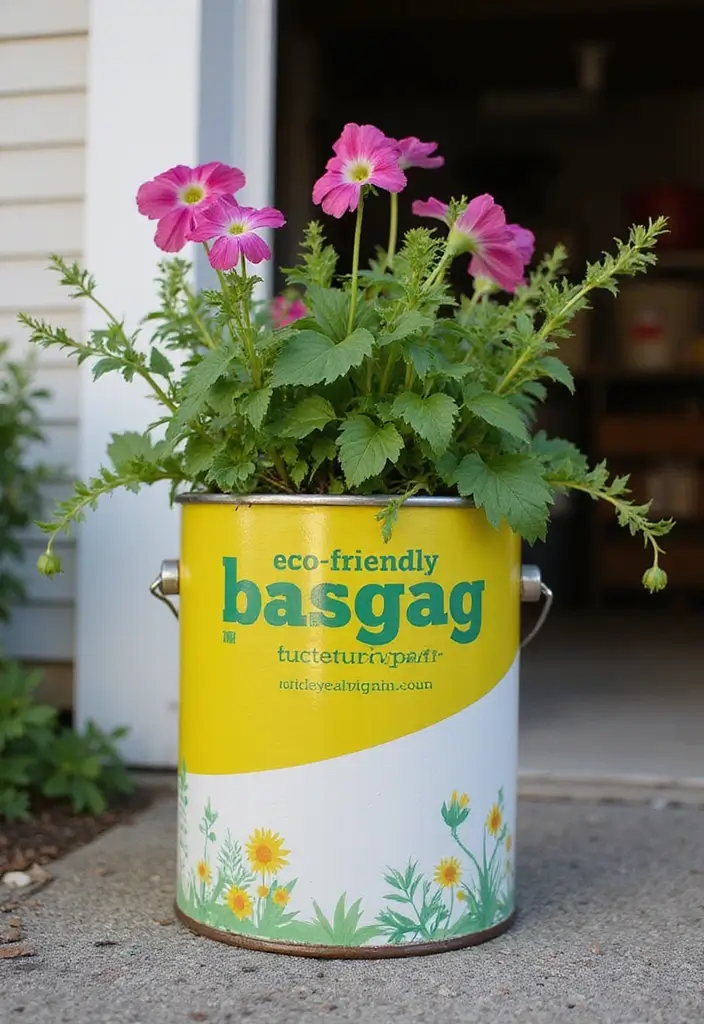 30+ Garage Organization Ideas DIY for a Clutter-Free Life - 30. Eco-Friendly Paint Can Planter