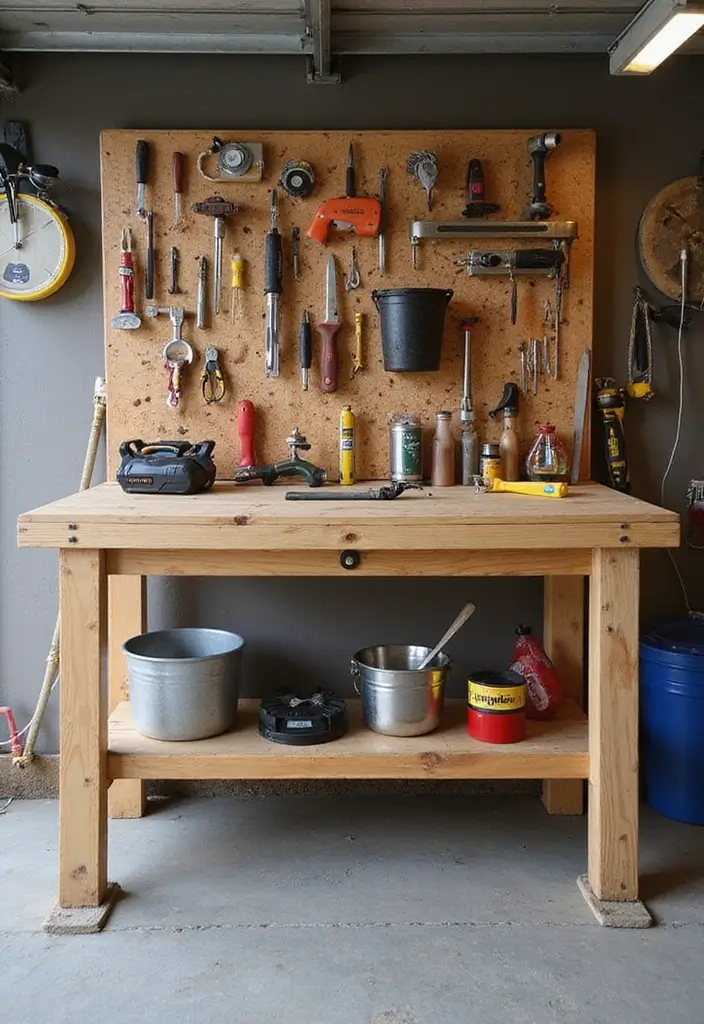 30+ Garage Organization Ideas DIY for a Clutter-Free Life - 6. Foldable Workbench