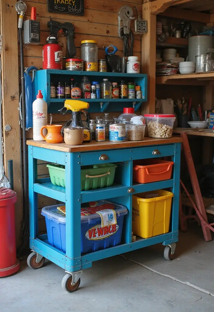 30+ Garage Organization Ideas DIY for a Clutter-Free Life - 9. Rolling Storage Carts