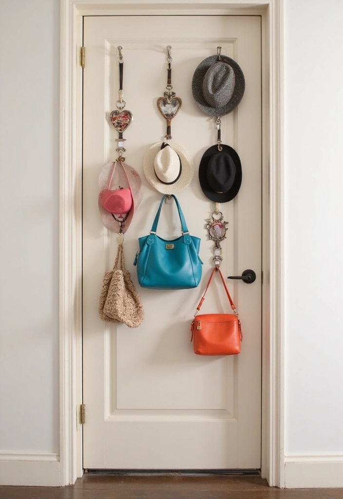 30+ Genius DIY Closet System Ideas to Maximize Space - 2. Closet Door Hooks