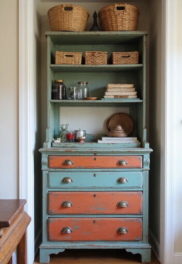 30+ Genius DIY Closet System Ideas to Maximize Space - 24. Upcycled Furniture for Closet Storage