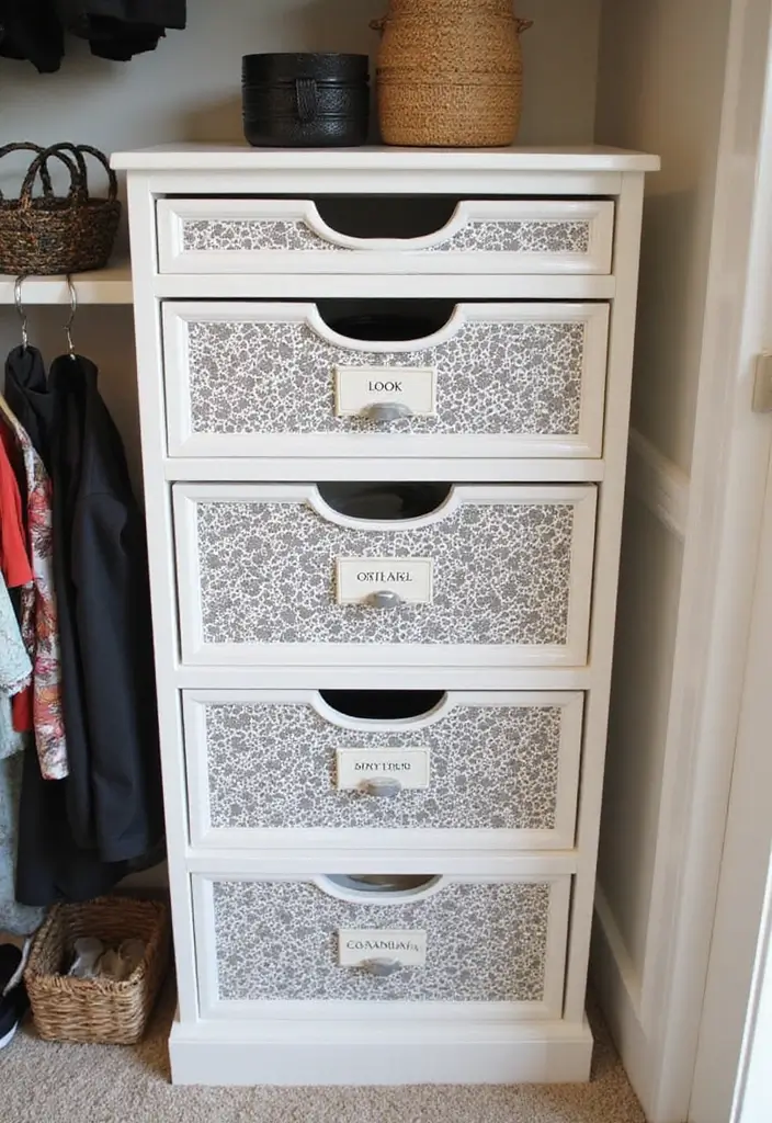 30+ Genius DIY Closet System Ideas to Maximize Space - 29. Drawer Storage for Accessories