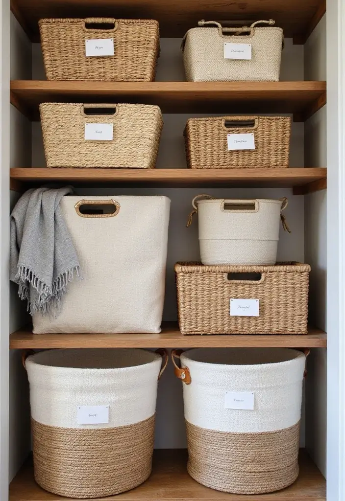 30+ Genius DIY Closet System Ideas to Maximize Space - 3. A Closet System with Baskets