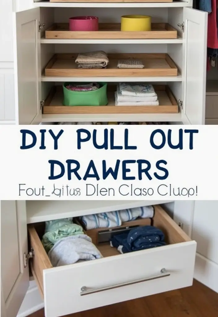 30+ Genius DIY Closet System Ideas to Maximize Space - 4. DIY Pull-Out Drawers
