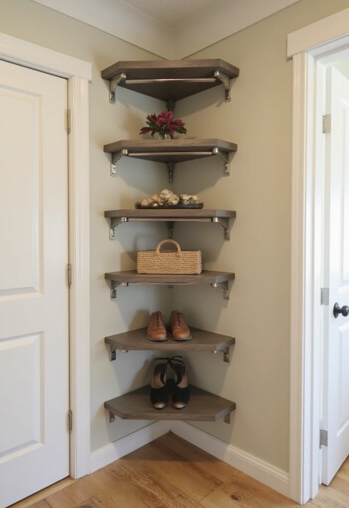 30+ Genius DIY Closet System Ideas to Maximize Space - 5. Utilize Corner Shelves