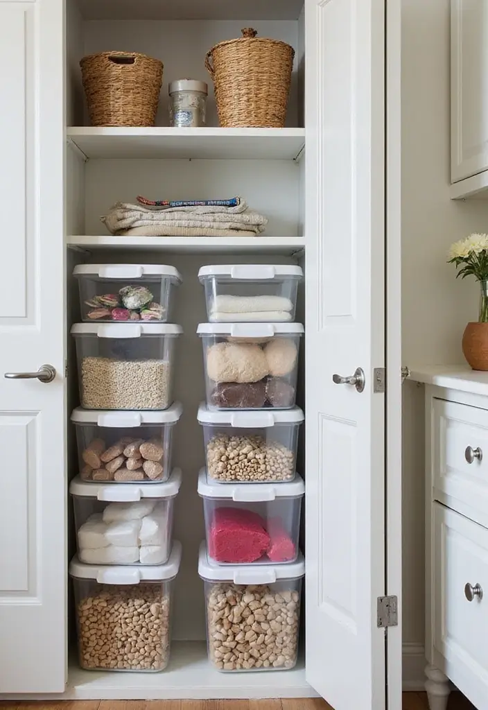 30+ Genius DIY Closet System Ideas to Maximize Space - 7. Use Clear Storage Containers