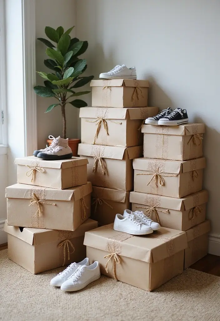 30+ Smart Shoe Shelf DIY Projects That Save Space 15 30+ Smart Shoe Shelf DIY Projects That Save Space - 15. Upcycled Shoe Box Storage