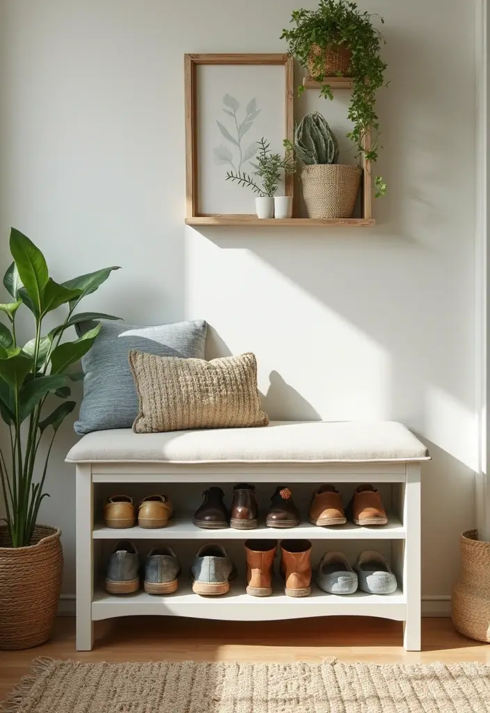 30+ Smart Shoe Shelf DIY Projects That Save Space 4 30+ Smart Shoe Shelf DIY Projects That Save Space - 4. DIY Shoe Bench with Storage