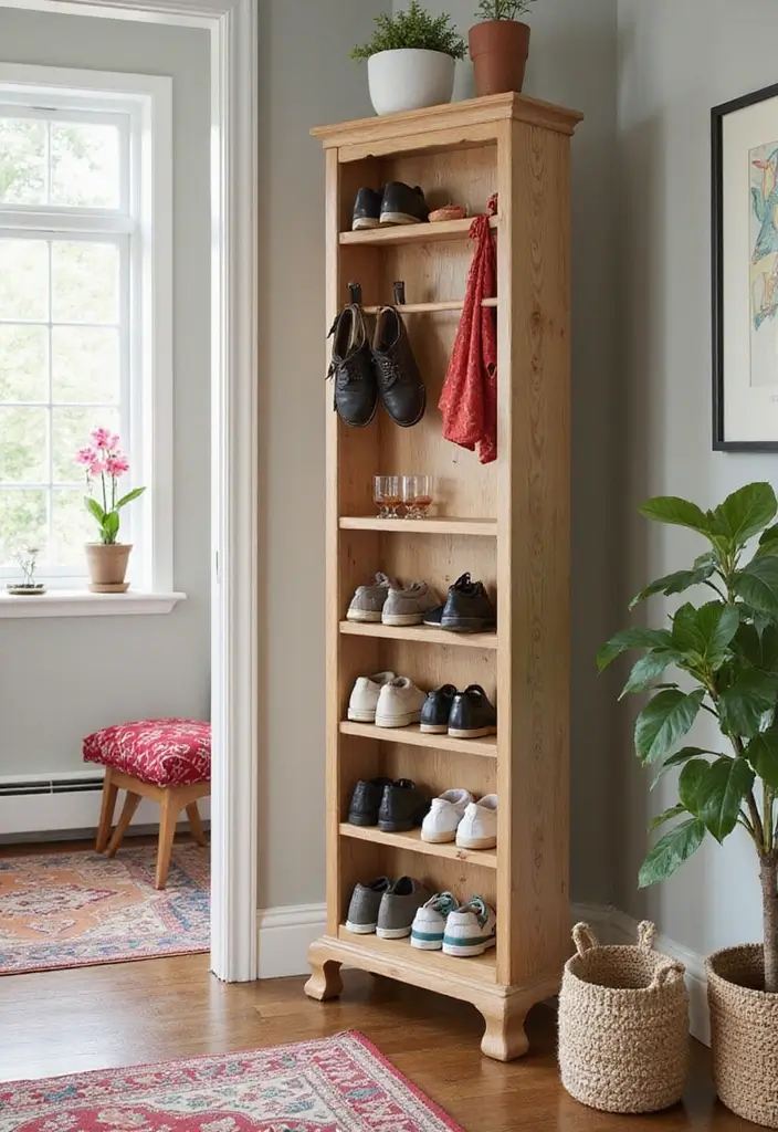 30+ Smart Shoe Shelf DIY Projects That Save Space 5 30+ Smart Shoe Shelf DIY Projects That Save Space - 5. Vertical Shoe Organizer
