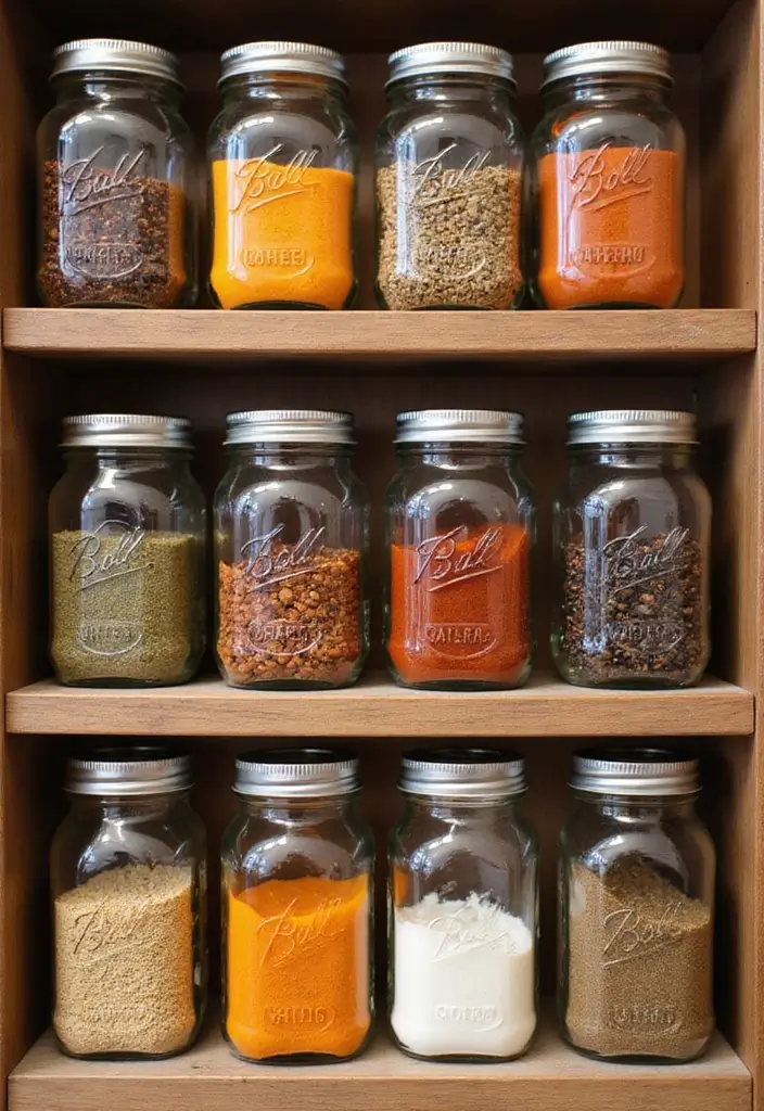 30+ Spice Rack Ideas DIY for Organized Kitchens 11 30+ Spice Rack Ideas DIY for Organized Kitchens - 11. Mason Jar Spice Storage