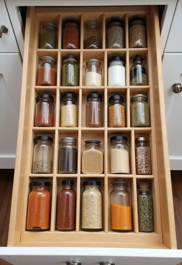 30+ Spice Rack Ideas DIY for Organized Kitchens 12 30+ Spice Rack Ideas DIY for Organized Kitchens - 12. Drawer Dividers