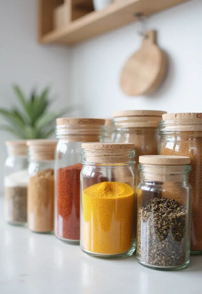 30+ Spice Rack Ideas DIY for Organized Kitchens 14 30+ Spice Rack Ideas DIY for Organized Kitchens - 14. Glass Canisters