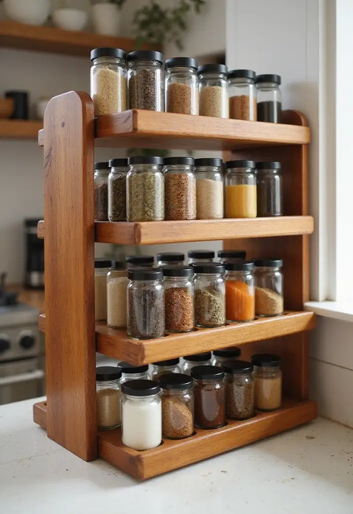 30+ Spice Rack Ideas DIY for Organized Kitchens 2 30+ Spice Rack Ideas DIY for Organized Kitchens - 2. Tiered Spice Rack