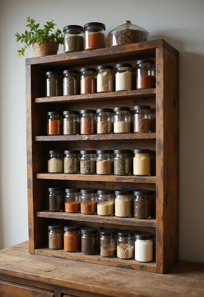 30+ Spice Rack Ideas DIY for Organized Kitchens 21 30+ Spice Rack Ideas DIY for Organized Kitchens - 21. Reclaimed Wood Spice Rack