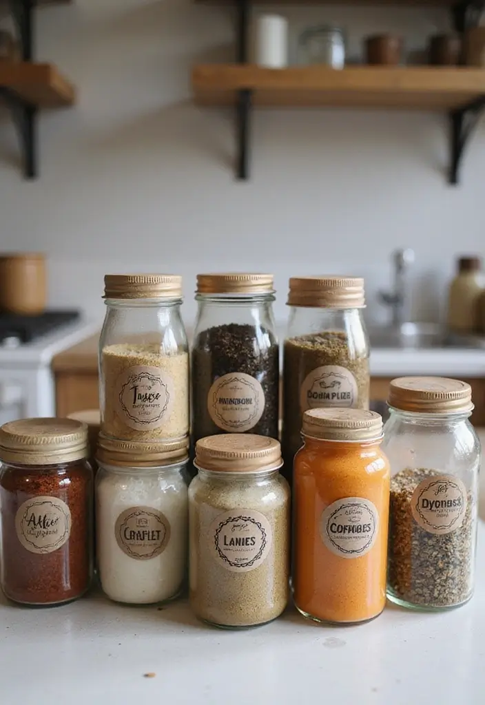 30+ Spice Rack Ideas DIY for Organized Kitchens 22 30+ Spice Rack Ideas DIY for Organized Kitchens - 22. DIY Spice Jar Labels