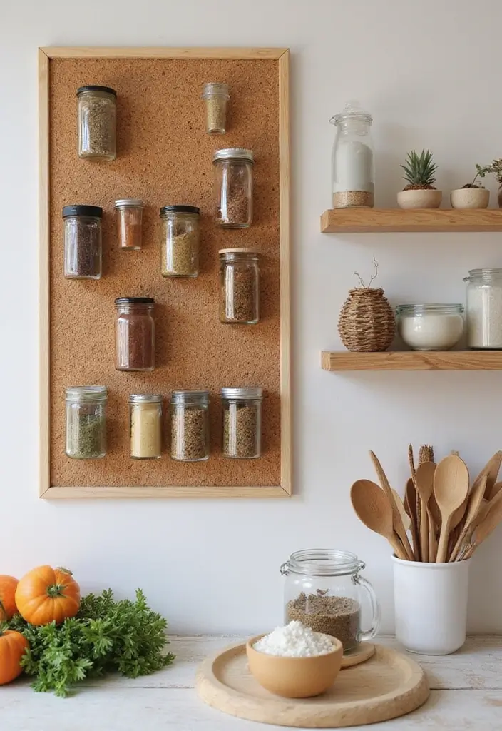 30+ Spice Rack Ideas DIY for Organized Kitchens 26 30+ Spice Rack Ideas DIY for Organized Kitchens - 26. Cork Board Spice Organization