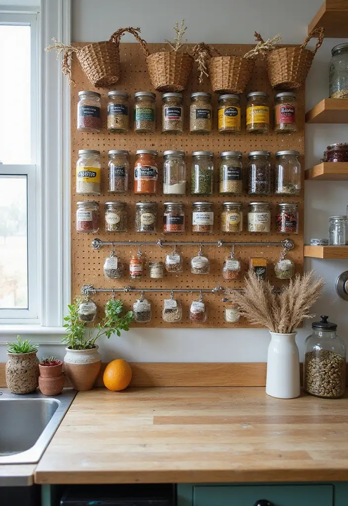 30+ Spice Rack Ideas DIY for Organized Kitchens 9 30+ Spice Rack Ideas DIY for Organized Kitchens - 9. Pegboard Spice Storage