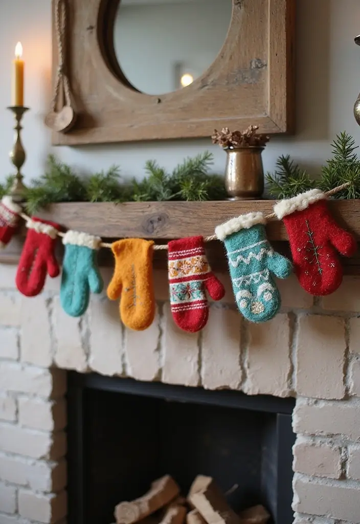30+ Winter DIY Decor Projects That Feel Magical 17 30+ Winter DIY Decor Projects That Feel Magical - 17. Felt Mitten Garland