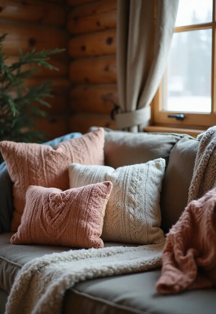 30+ Winter DIY Decor Projects That Feel Magical 2 30+ Winter DIY Decor Projects That Feel Magical - 2. Cozy Knit Pillows