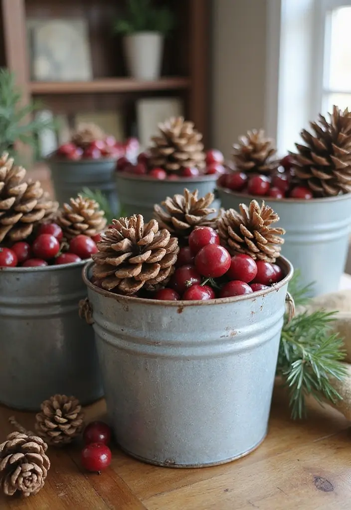 30+ Winter DIY Decor Projects That Feel Magical 21 30+ Winter DIY Decor Projects That Feel Magical - 21. Rustic Berry Buckets