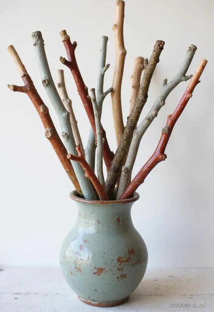 30+ Winter DIY Decor Projects That Feel Magical 22 30+ Winter DIY Decor Projects That Feel Magical - 22. Painted Winter Sticks