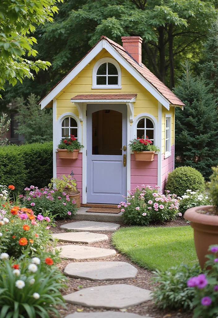 10 Toca Boca Backyard Ideas for Cute Fun Creative Builds - 1. Colorful Garden Playhouse