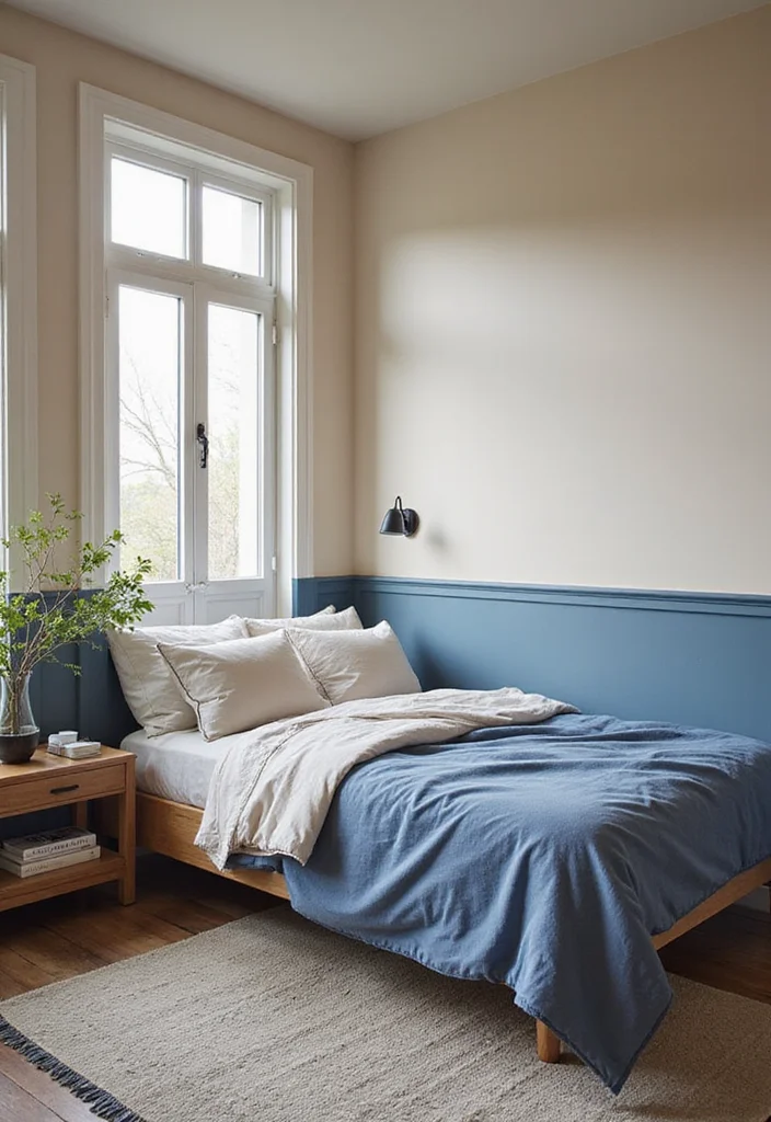 10 Two Window Bedroom Ideas for Bright Airy Symmetrical Style - 2. Dual Color Palettes