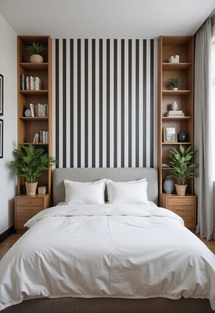 10 Two Window Bedroom Ideas for Bright Airy Symmetrical Style - 4. Incorporating Vertical Lines