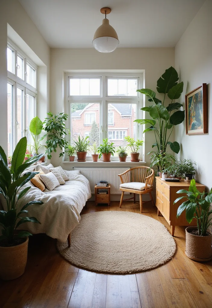 10 Two Window Bedroom Ideas for Bright Airy Symmetrical Style - 8. Natural Elements