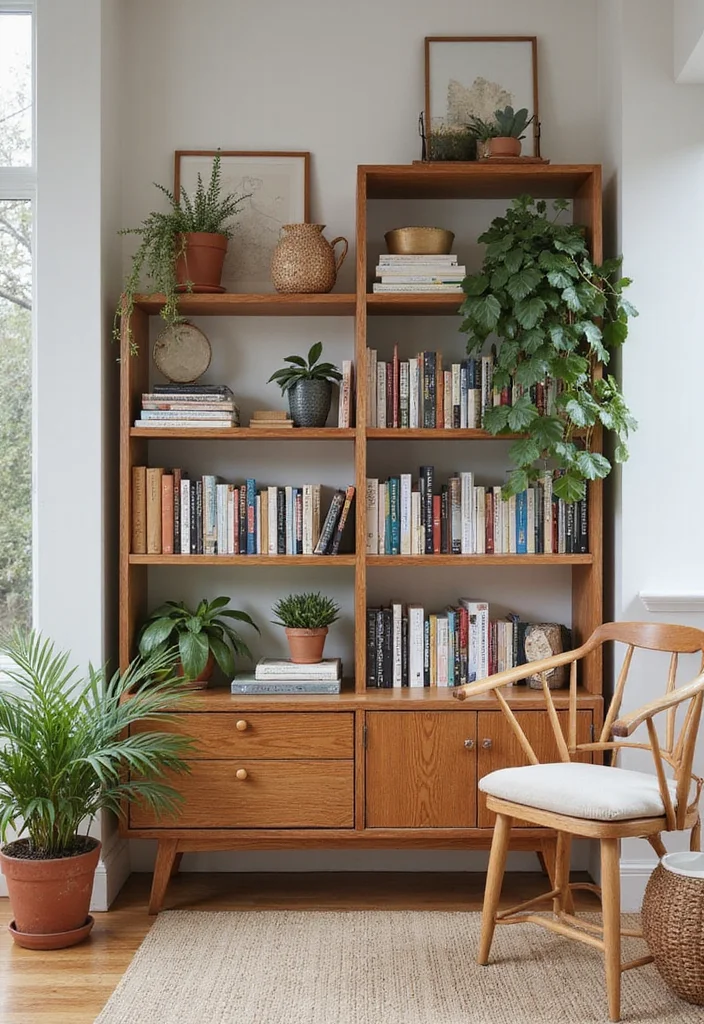 12 Accent Decor Ideas Living Room for Texture Color and Personality - 11. Curated Bookshelves