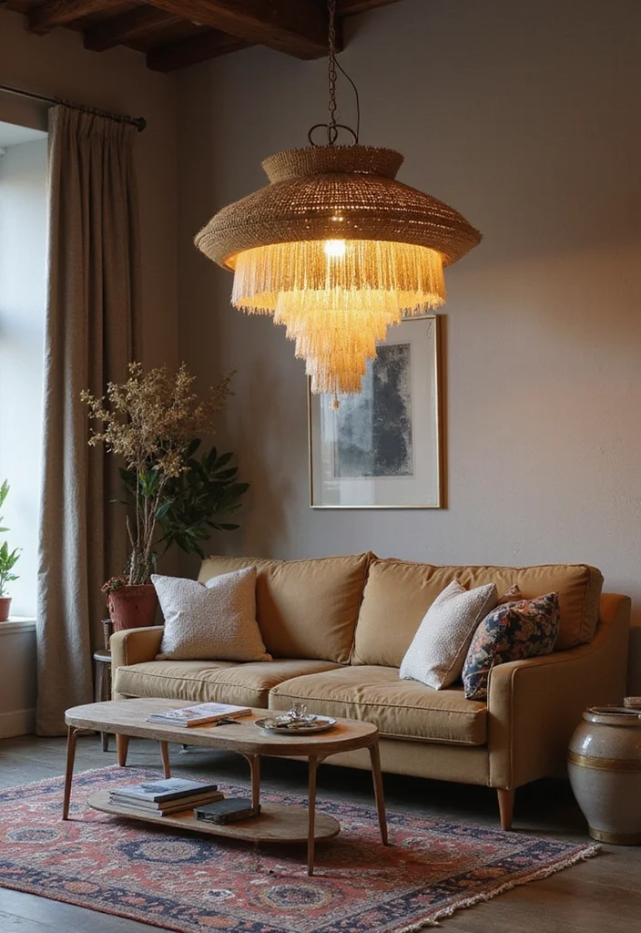 12 Accent Decor Ideas Living Room for Texture Color and Personality - 4. Statement Lighting