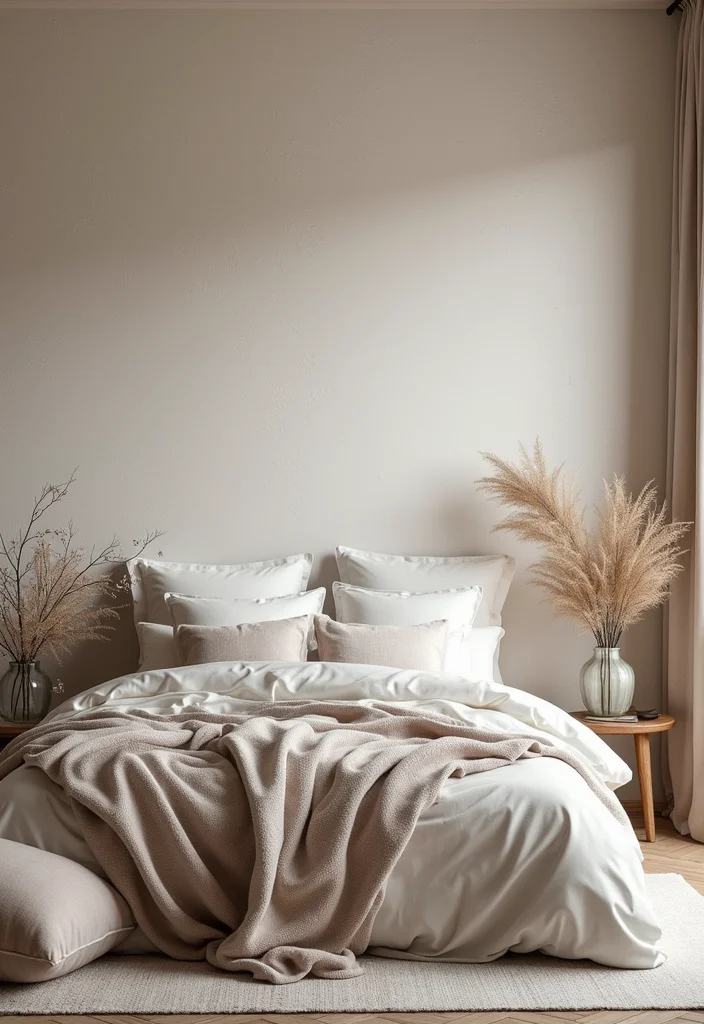 12 Back Wall Bedroom Ideas for Texture, Color, and Visual Impact - 3. Textured Wallpaper for Added Dimension