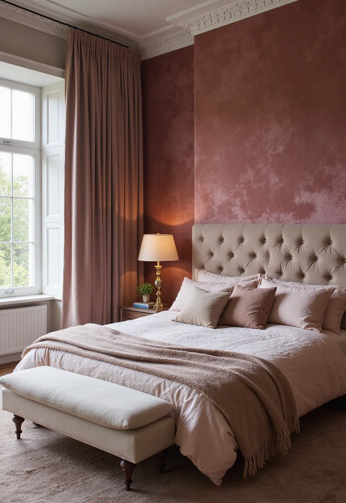 12 Back Wall Bedroom Ideas for Texture, Color, and Visual Impact - 4. Fabric Wall Treatments for Soft Elegance