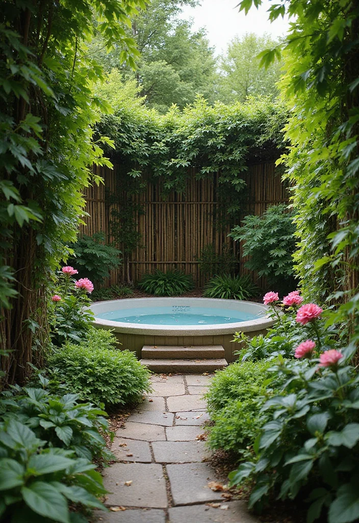 12 Backyard Ideas Hot Tub for Cozy Relaxing Retreats - 1. Private Enclave with Natural Fencing