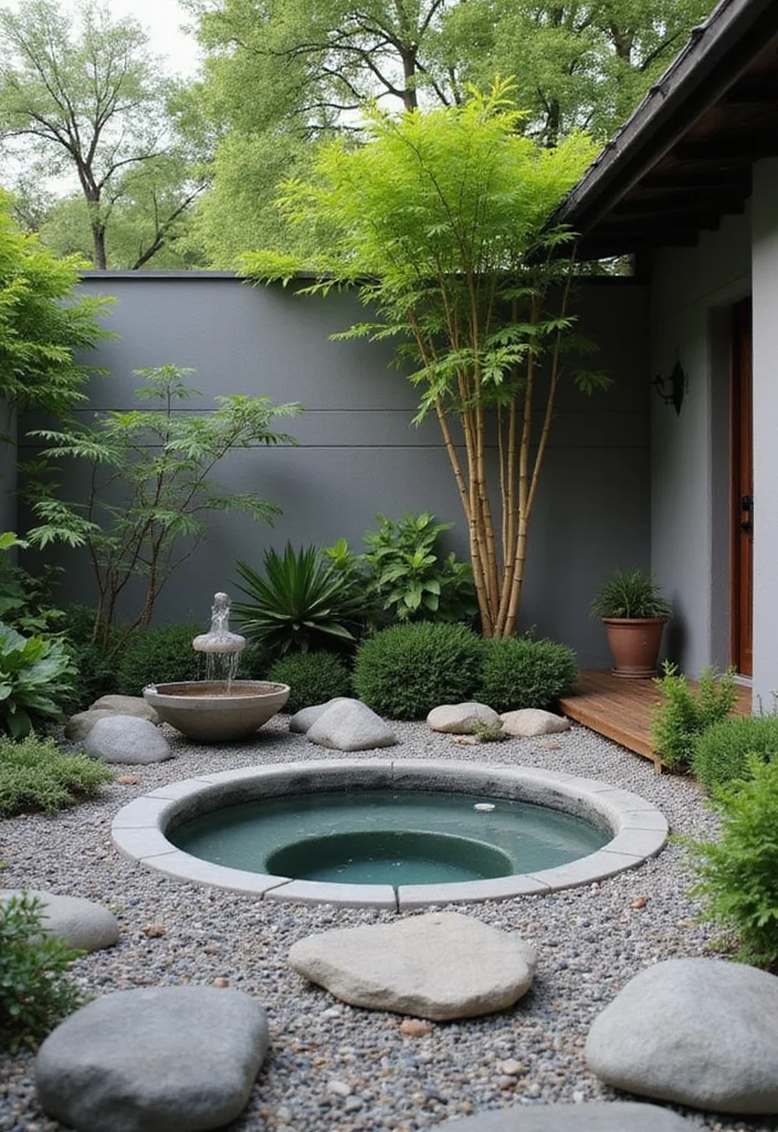 12 Backyard Ideas Hot Tub for Cozy Relaxing Retreats - 3. Zen Garden Hot Tub Retreat